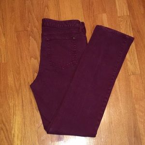 Burgundy jeans